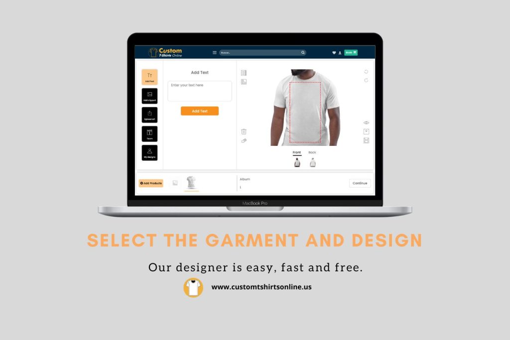 Designer to customize t-shirts online