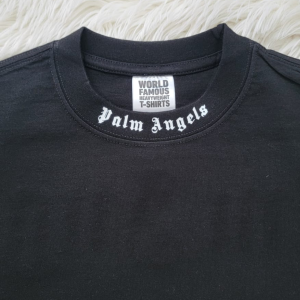PALM ANGELS MEN'S BLACK T-SHIRTS FRONT, Playera palm angels negra para hombre