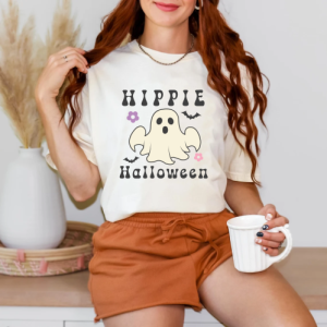 Custom Halloween hippie halloween natural color T-Shirt