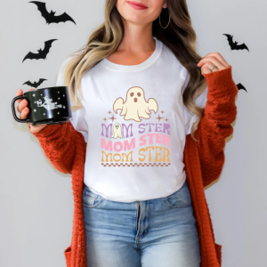 Custom Halloween mom-ster white T-Shirt