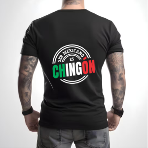 Playera Negra Personalizada "Ser Mexicano es CHINGON" Para Hombre