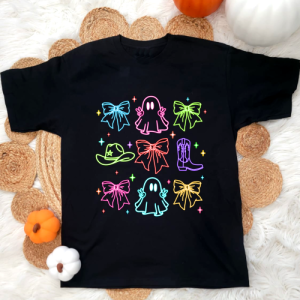 custom halloween coquette black t-shirt