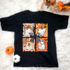 custom halloween coquette bow orange spooky halloween black t-shirt