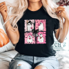 custom halloween coquette bow pink spooky halloween black t-shirt