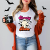 custom halloween spooky babe v4 white t-shirt
