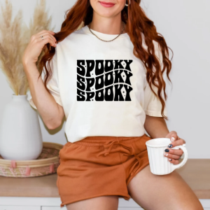 custom halloween spooky natural color t-shirt