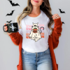 custom halloween spooky season v4 white t-shirt