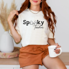 custom halloween spooky teacher natural color t-shirt