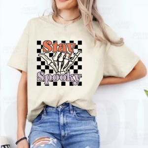 custom halloween stay spooky v5 natural t-shirt new
