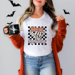 custom halloween stay spooky v5 white t-shirt