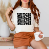 custom halloween witch natural color t-shirt