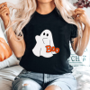 custom halloween Ghost Boo color t-shirt black