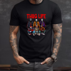 Custom Black Shirt Thug Life Michael Myers, Jason, Scary Movie, Freddy, Chucky, Freddy Red Front