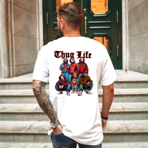 Custom Black Shirt Thug life baddies edition Back