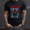Custom Black T-Shirt Red Thug life Freddy Back