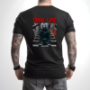 Custom Black T-Shirt Red Thug life Scream Back