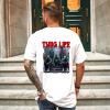Custom White Shirt Red Thug Life Michael Myers, Jason, Frankstein, It, Freddy Back