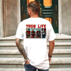 Custom White T- Shirt Red Black Thug Life Michael Myers, Jason, It, Freddy Horizontal Back