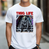 Custom White T-Shirt Red Thug life Beetlejuice Front