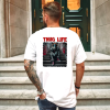 Custom White T-Shirt Red Thug life It Back