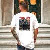 Custom White T-Shirt Red Thug life Jason Back