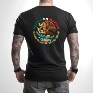 Diseño De Playera Negra Personalizada Aguila Hecho en México Para Hombre Back