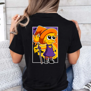 Diseño De Playera Negra Personalizada Halloween Lisa Bruja Para Mujer Back