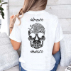Playera Blanca Personalizada Calavera Negra Mexico Magico Para Mujer Reverso