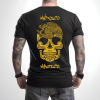 Playera Negra Personalizada Calavera Dorada Mexico Magico Para Hombre Reverso