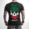 Playera Negra Personalizada Calavera Negra Megico Magico Tricolor Para Hombre Reverso