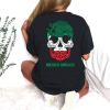 Playera Negra Personalizada Calavera Negra Mexico Magico Tricolor Para Mujer Reverso