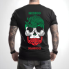 Playera Negra Personalizada Calavera Tricolor Mexico Magico Para Hombre Reverso