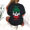 Playera Negra Personalizada Calavera Tricolor Mexico Magico Para Mujer Reverso