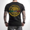 Playera Negra Personalizada Escudo Mexicano Dorado con Apellido en Color Para Hombre Reverso