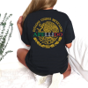 Playera Negra Personalizada Escudo Mexicano Dorado con Apellido en Color Para Mujer Reverso