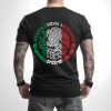 Playera Negra Personalizada Escudo Nacional Mexicano Para Hombre Reverso
