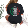 Playera Negra Personalizada Escudo Nacional Mexicano Para Mujer Reverso