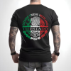 Playera Negra Personalizada Escudo Nacional Mexicano con Tu Estado Para Hombre Reverso