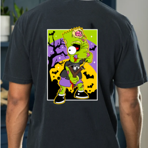 custom halloween bart zombie black back t-shirt