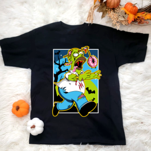 custom halloween homero zombie black t-shirt