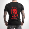 Custom Black T-Shirt Halloween Michael Myers Red Back