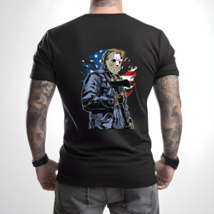 Custom Black T-Shirt JasonUS Back