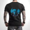 Custom Black T-Shirt Michael Myers BluePurple Back