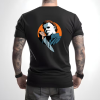 Custom Black T-Shirt Michael Myers Knife Back