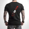 Custom Black T-Shirt Michael Myers KnifeBlood Back