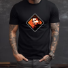 Custom Black T-Shirt Rhoumb Michael Myers Fire Front