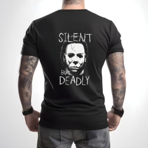 Custom Black T-Shirt Silent But Deadly Back