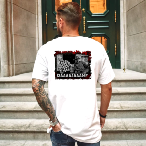 Custom White T-Shirt Daaaaaaaamn Jason Freddy Back