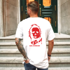 Custom White T-Shirt Halloween Michael Myers Red Back