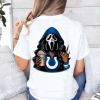 Custom White T-Shirt Indianapolis Colts Woman Back